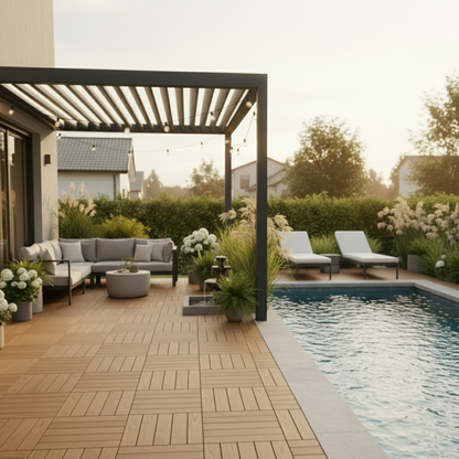 Panel Decorativo Modular Wpc 30x30 Caja 11 Pzs | Uso Exterior