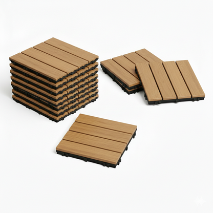 Panel Decorativo Modular Wpc 30x30 Caja 11 Pzs | Uso Exterior