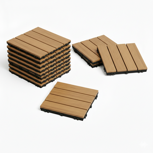 Panel Decorativo Modular Wpc 30x30 Caja 11 Pzs | Uso Exterior