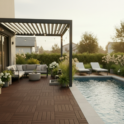 Panel Decorativo Modular Wpc 30x30 Caja 11 Pzs | Uso Exterior