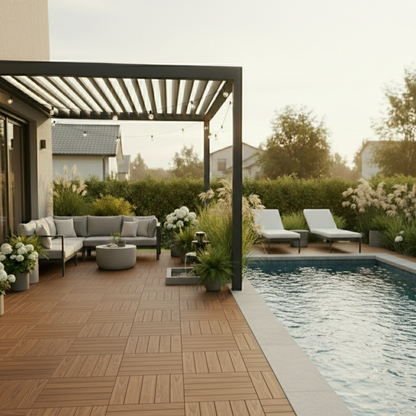 Panel Decorativo Modular Wpc 30x30 Caja 11 Pzs | Uso Exterior