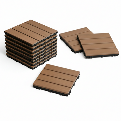 Panel Decorativo Modular Wpc 30x30 Caja 11 Pzs | Uso Exterior