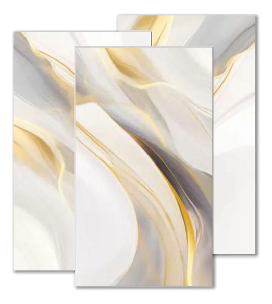 Placa Pvc Tipo Mármol 80x122 Cm Para Muro 3 Pzas + Adhesivo